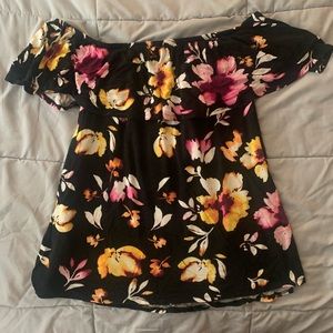 Sleeveless Black Floral Shirt (Lane Bryant)